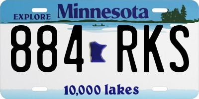 MN license plate 884RKS