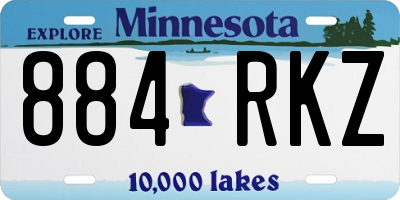 MN license plate 884RKZ