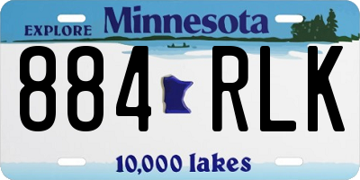 MN license plate 884RLK
