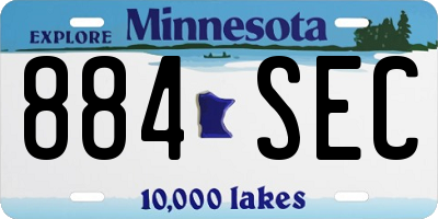 MN license plate 884SEC