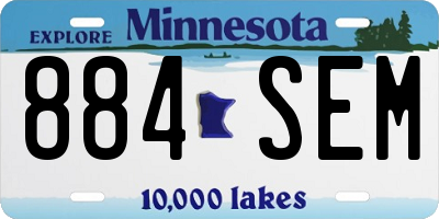 MN license plate 884SEM
