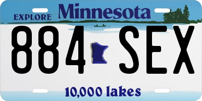 MN license plate 884SEX
