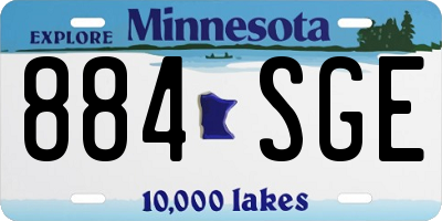 MN license plate 884SGE
