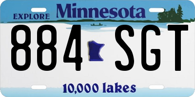 MN license plate 884SGT