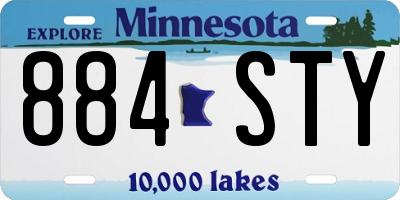 MN license plate 884STY