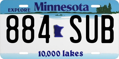 MN license plate 884SUB