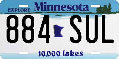 MN license plate 884SUL