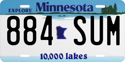 MN license plate 884SUM