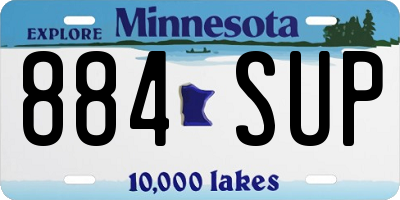 MN license plate 884SUP