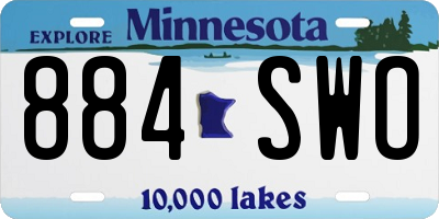 MN license plate 884SWO