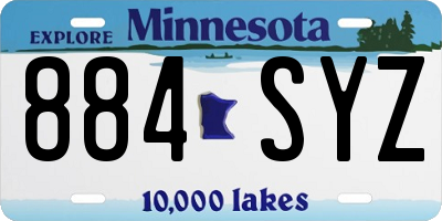 MN license plate 884SYZ