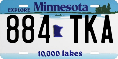 MN license plate 884TKA