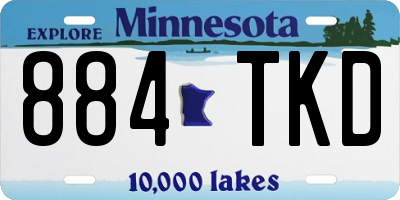 MN license plate 884TKD