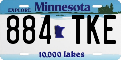 MN license plate 884TKE