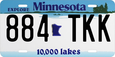 MN license plate 884TKK