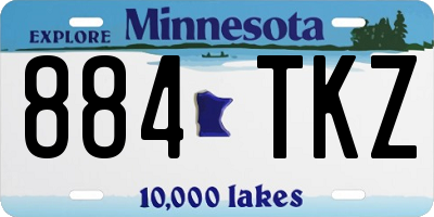 MN license plate 884TKZ