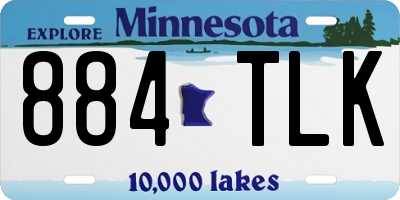 MN license plate 884TLK