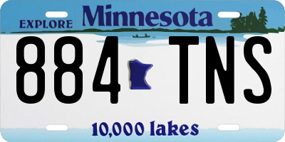 MN license plate 884TNS