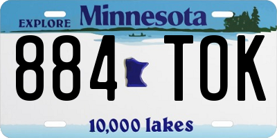 MN license plate 884TOK