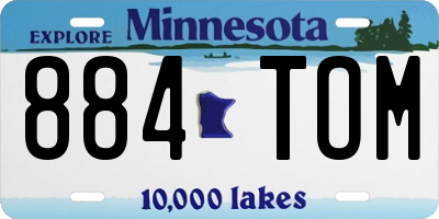 MN license plate 884TOM