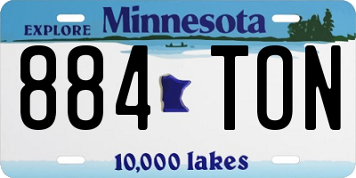 MN license plate 884TON