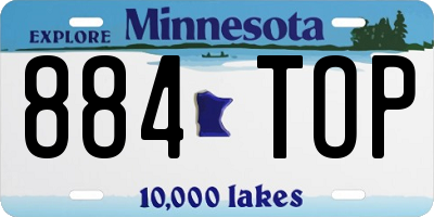 MN license plate 884TOP