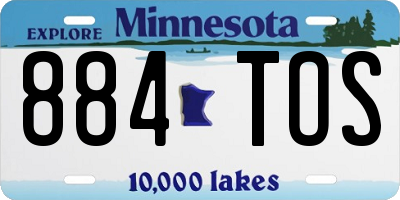 MN license plate 884TOS