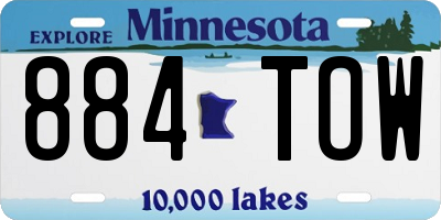 MN license plate 884TOW