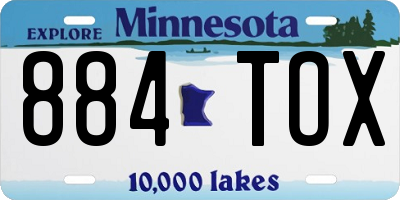 MN license plate 884TOX