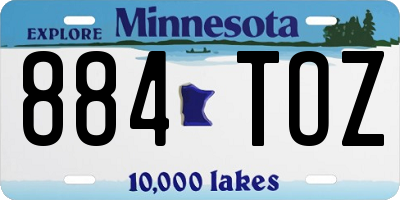 MN license plate 884TOZ