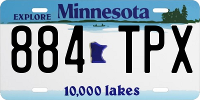MN license plate 884TPX