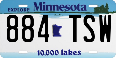 MN license plate 884TSW