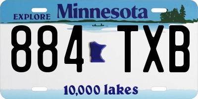 MN license plate 884TXB