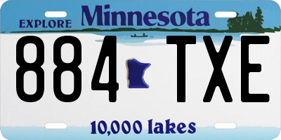 MN license plate 884TXE