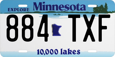 MN license plate 884TXF