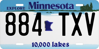 MN license plate 884TXV