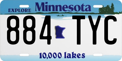 MN license plate 884TYC