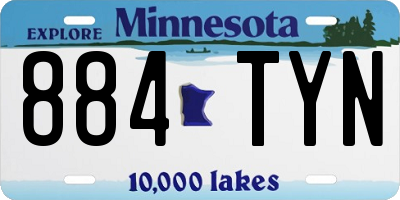 MN license plate 884TYN