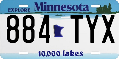 MN license plate 884TYX