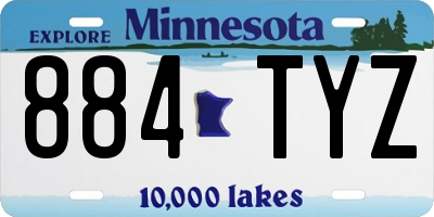 MN license plate 884TYZ