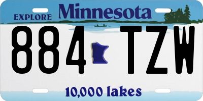 MN license plate 884TZW
