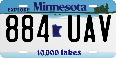 MN license plate 884UAV