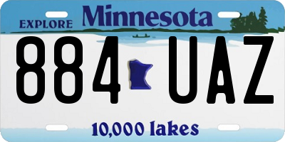 MN license plate 884UAZ