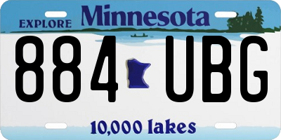 MN license plate 884UBG