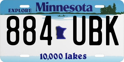 MN license plate 884UBK