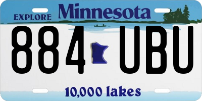 MN license plate 884UBU