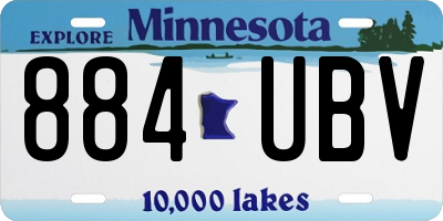 MN license plate 884UBV