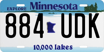 MN license plate 884UDK