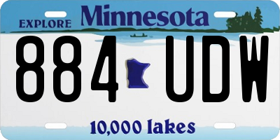 MN license plate 884UDW