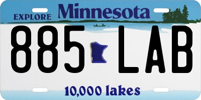 MN license plate 885LAB